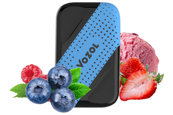 Купить Vozol D4 - Blue Razz Ice + Strawberry Ice Cream , 1000 затяжек, 20 мг (2%)